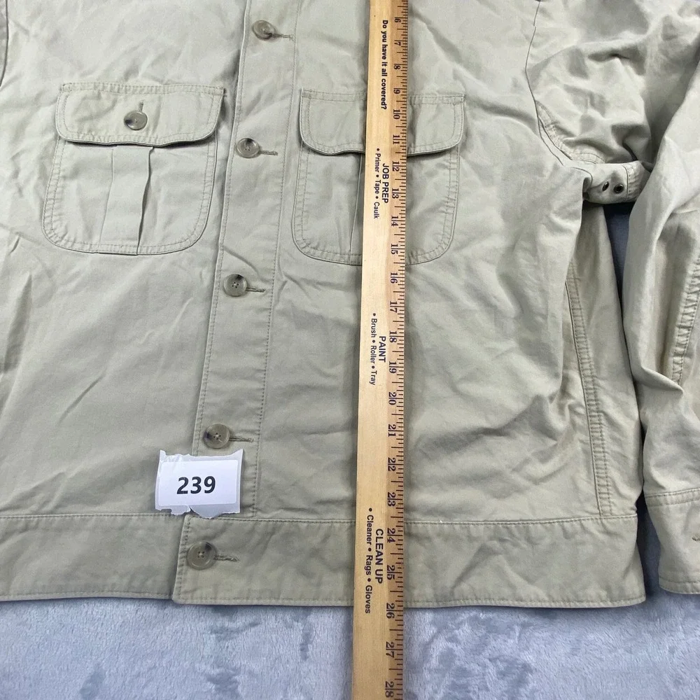 Mens Polo Ralph Lauren Khaki Tan Cotton Twill Field Jacket Safari Military Sz XL